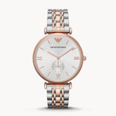 Emporio Armani Men’s Quartz Two Tone Stainless Steel Silver Dial 40mm Watch AR1677